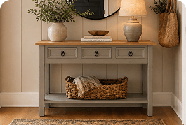 Corona Gray Entry Table