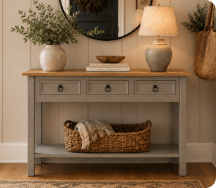 Corona Gray Entry Table