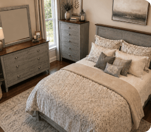 Chalmette Gray Two-Tone Bedroom Set